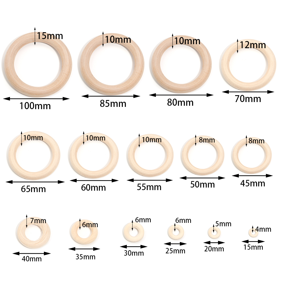 แหวนไม้ธรรมชาติทรงกลม 2-10 ชิ้ - Wood Ring Blank บทวิจารณ์และราคา