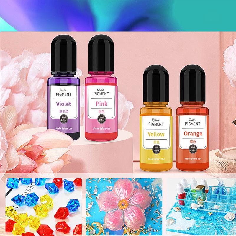 หมึกพิมพ์24สีศิลปะสีแอลกอฮอล์เ - Resin Pigment Set บทวิจารณ์และราคา