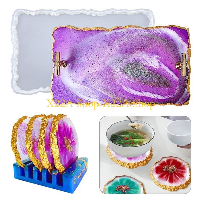 ที่ไม่ซ้ำกัน Agate Coasters แม - Serving Tray Mold บทวิจารณ์และราคา